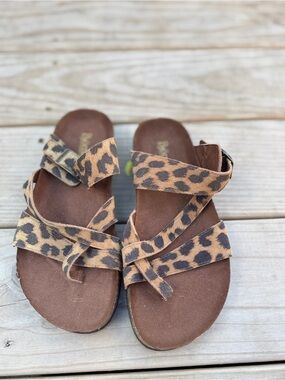 Bjorndal Brown Suede-Look Sandals with Black Outsole